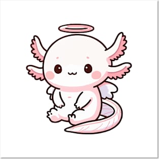 adorable baby angel axolotl Posters and Art